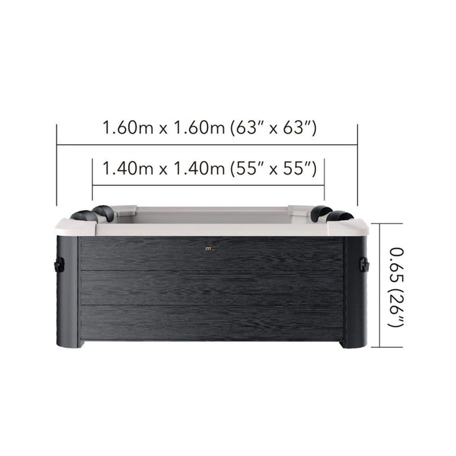 MSpa Oslo Supreme 6-Person 120 Jets Square Spa W/ LED Lights & Integrated App Control [F-OS063W] (SAK93516) - Hot Tubs | Patioza
