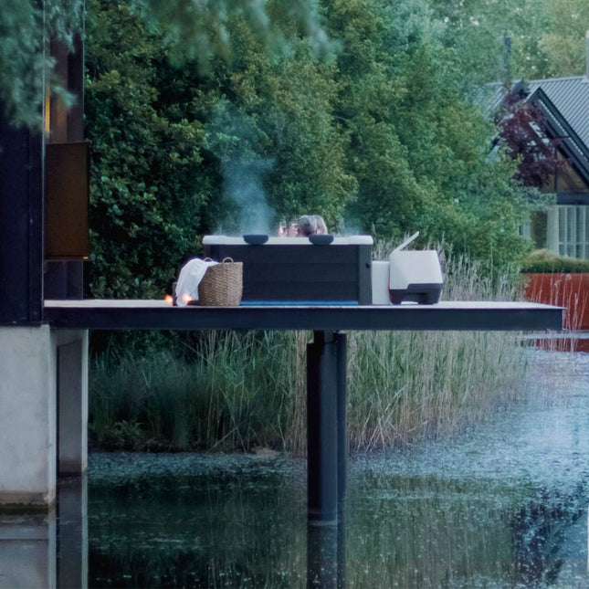MSpa Oslo Supreme 6-Person 120 Jets Square Spa W/ LED Lights & Integrated App Control [F-OS063W] (SAK93516) - Hot Tubs | Patioza