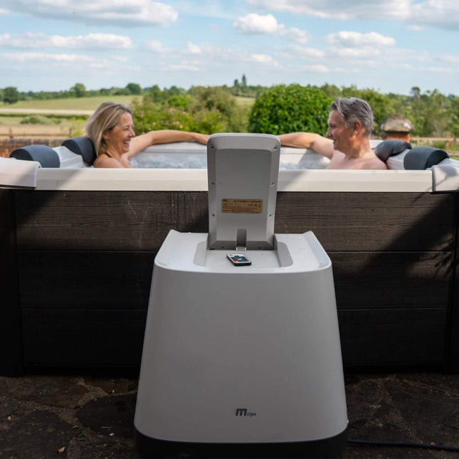 MSpa Oslo Supreme 6-Person 120 Jets Square Spa W/ LED Lights & Integrated App Control [F-OS063W] (SAK93516) - Hot Tubs | Patioza