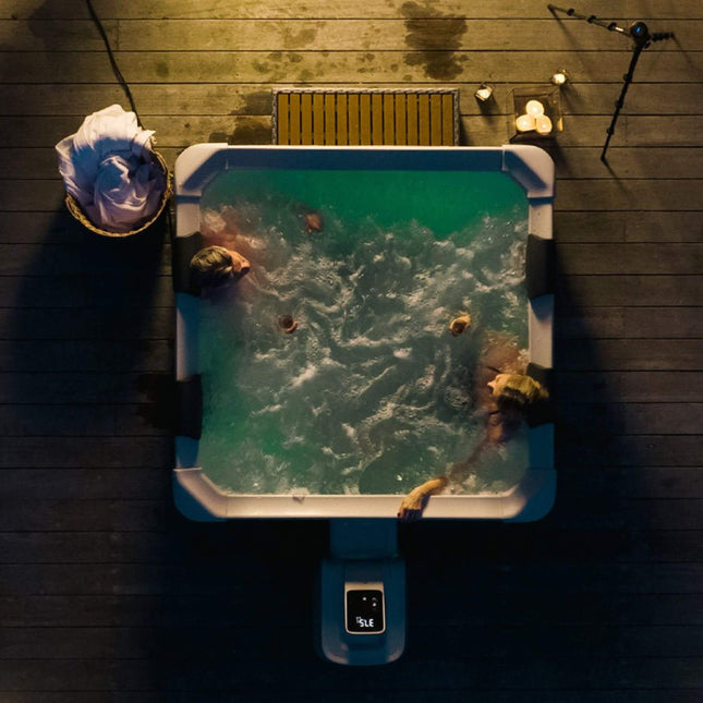 MSpa Oslo Supreme 6-Person 120 Jets Square Spa W/ LED Lights & Integrated App Control [F-OS063W] (SAK93516) - Hot Tubs | Patioza