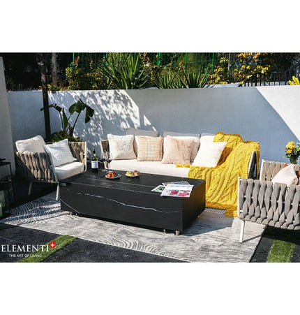 Elementi Plus - Varna Marble Porcelain Fire Table 60"