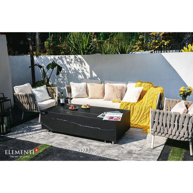 Elementi Plus - Varna Marble Porcelain Fire Table 60" - Fire Table | Patioza