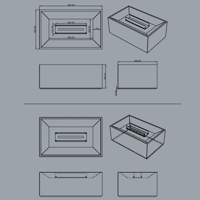 Black Marble Coffee Table with Built - in Fireplace - Fire Pits | Patioza