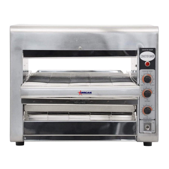 Omcan Premium Commercial Stainless Steel Conveyor Restaurant Countertop Pizza Baking Oven, 3600W (SAK48164) - Pizza Makers & Ovens | Patioza