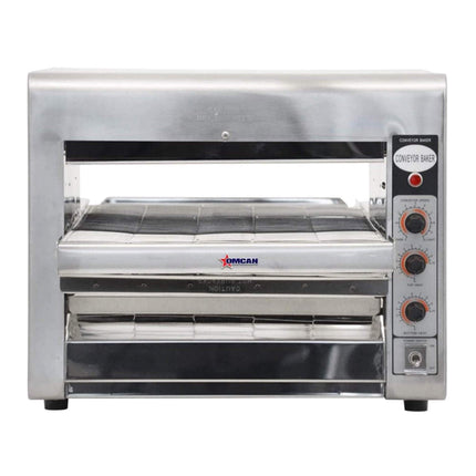 Omcan Premium Commercial Stainless Steel Conveyor Restaurant Countertop Pizza Baking Oven, 3600W (SAK48164) - Pizza Makers & Ovens | Patioza