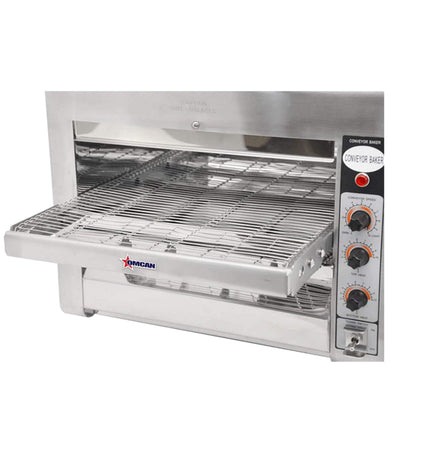 Omcan Premium Commercial Stainless Steel Conveyor Restaurant Countertop Pizza Baking Oven, 3600W (SAK48164) - Pizza Makers & Ovens | Patioza