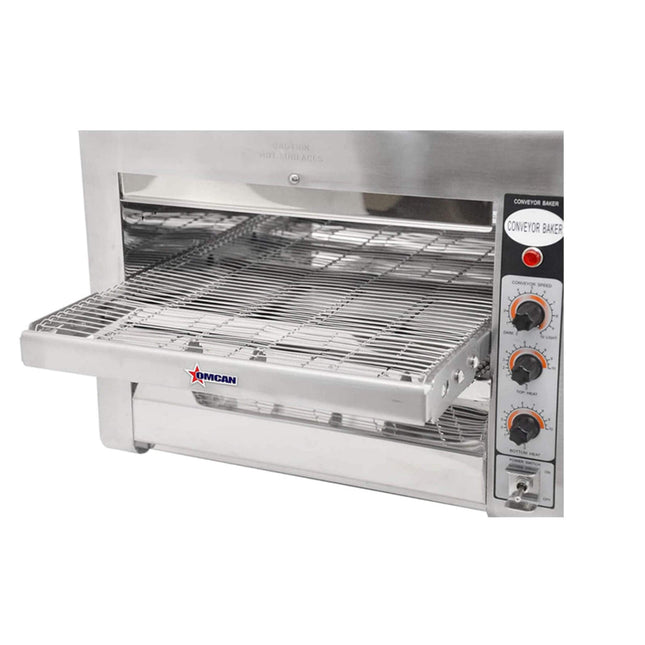 Omcan Premium Commercial Stainless Steel Conveyor Restaurant Countertop Pizza Baking Oven, 3600W (SAK48164) - Pizza Makers & Ovens | Patioza