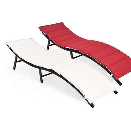 2Pcs Folding Patio Lounger Chair - Patio Furniture | Patioza