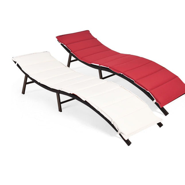 2Pcs Folding Patio Lounger Chair - Patio Furniture | Patioza