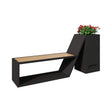4FT Outdoor Commercial All-Weather Metal Bench With Planter Box [Made-To-Order] (SAK57219) - Potting Benches & Tables | Patioza