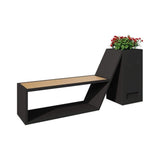 4FT Outdoor Commercial All-Weather Metal Bench With Planter Box [Made-To-Order] (SAK57219) - Potting Benches & Tables | Patioza