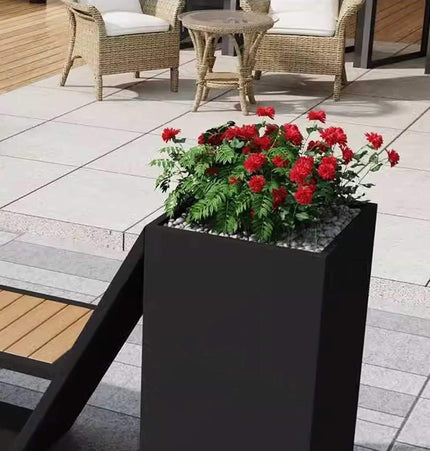4FT Outdoor Commercial All-Weather Metal Bench With Planter Box [Made-To-Order] (SAK57219)