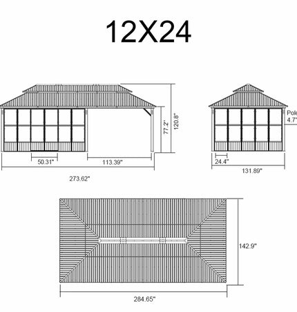 Alora Vista Outdoor Hardtop Aluminum Solarium With Double Roof And LED Lights (SAK42086) - Sunrooms | Patioza