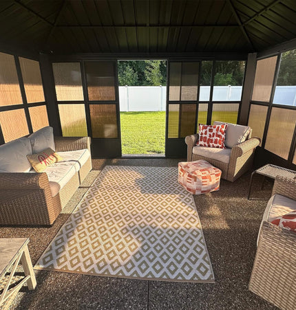 Alora Vista Outdoor Hardtop Aluminum Solarium With Double Roof And LED Lights (SAK42086) - Sunrooms | Patioza