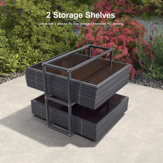Alora Vista Outdoor Hardtop Aluminum Solarium With Double Roof And LED Lights (SAK42086) - Sunrooms | Patioza