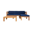 Alora 5-Piece Outdoor Patio Wood Sectional Sofa Set With Cushions (SAK31297) - Outdoor Furniture Sets | Patioza