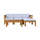 Alora 5-Piece Outdoor Patio Wood Sectional Sofa Set With Cushions (SAK31297) - Outdoor Furniture Sets | Patioza