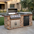 Patioza Baja Q BBQ island in a thoughtfully designed poolside terrace