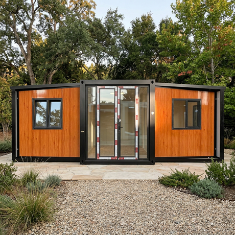 Patioza tiny home in a naturally landscaped outdoor setting