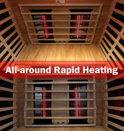Thermora Alveron 2-Person Outdoor Mahogany Low EMF Far Infrared Sauna With Bluetooth Audio And LED Lights (SAK83719) - Infrared Saunas | Patioza