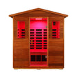 Thermora Vanta Luxury 3-Person Outdoor Mahogany Full Spectrum Ultra-Low EMF FAR Infrared Sauna with Chromotherapy and Bluetooth Speakers - Infrared Saunas | Patioza