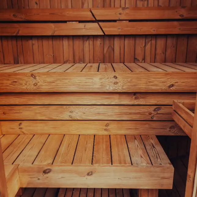 Premium 3-Person Outdoor Scandinavian ThermoWood Cube Sauna Kit With LED Lighting (SAK47582) - Saunas | Patioza