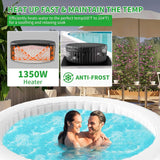 Premium Large 4-Person Inflatable Hot Tub Kit with 8-Color LED Lights - Hot Tubs | Patioza