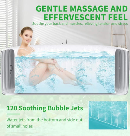 Premium Large 4-Person Inflatable Hot Tub Kit with 8-Color LED Lights - Hot Tubs | Patioza