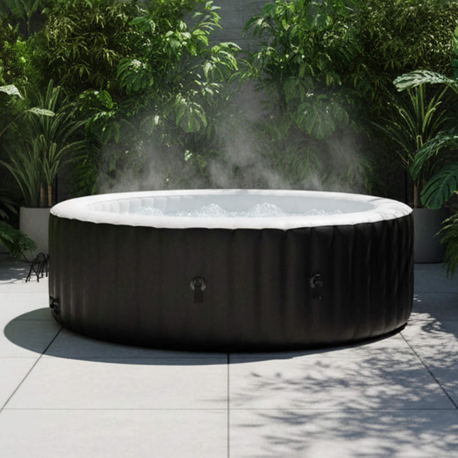 Premium Large 4-Person Inflatable Hot Tub Kit with 8-Color LED Lights - Hot Tubs | Patioza
