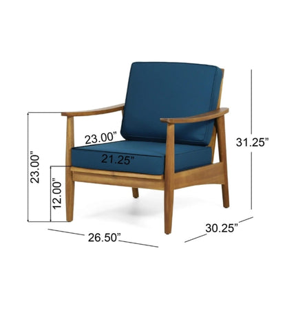 Alora Premium 4-Piece Wooden Outdoor Patio Conversation Seating Set With Cushions (SAK31469) - Outdoor Furniture Sets | Patioza