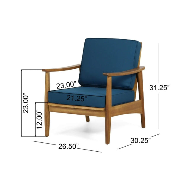 Alora Premium 4-Piece Wooden Outdoor Patio Conversation Seating Set With Cushions (SAK31469) - Outdoor Furniture Sets | Patioza