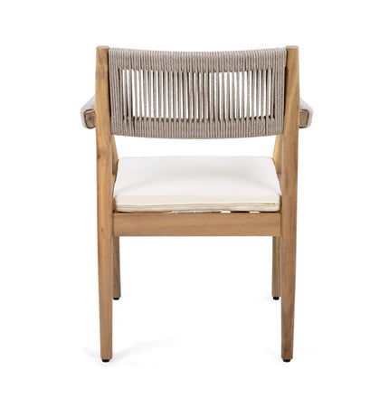 Alora Premium 5-Piece Outdoor Acacia Wood Patio Furniture Set With Braided Dining Chairs, Cushions, And Dining Table (SAK26754) - Outdoor Furniture Sets | Patioza