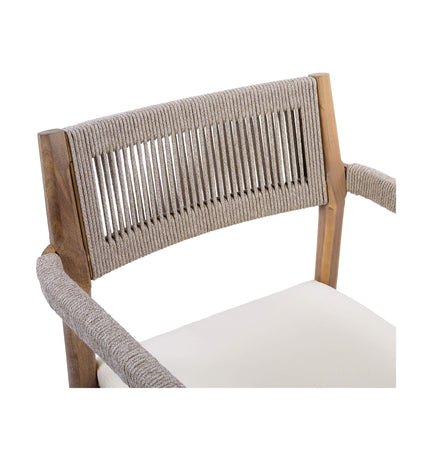 Alora Premium 5-Piece Outdoor Acacia Wood Patio Furniture Set With Braided Dining Chairs, Cushions, And Dining Table (SAK26754) - Outdoor Furniture Sets | Patioza