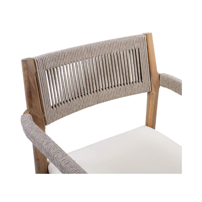Alora Premium 5-Piece Outdoor Acacia Wood Patio Furniture Set With Braided Dining Chairs, Cushions, And Dining Table (SAK26754) - Outdoor Furniture Sets | Patioza