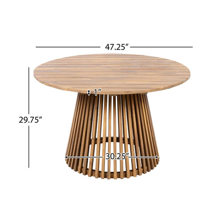 Alora Premium 5-Piece Outdoor Acacia Wood Patio Furniture Set With Braided Dining Chairs, Cushions, And Dining Table (SAK26754) - Outdoor Furniture Sets | Patioza