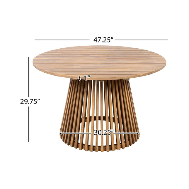 Alora Premium 5-Piece Outdoor Acacia Wood Patio Furniture Set With Braided Dining Chairs, Cushions, And Dining Table (SAK26754) - Outdoor Furniture Sets | Patioza