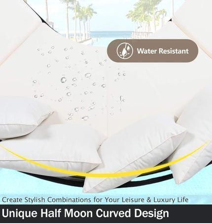 Alora Premium Half-Moon 6-Person Curved All-Weather Outdoor Furniture Sofa Patio Set With Coffee Table And Cushions (SAK76332) - Outdoor Furniture Sets | Patioza