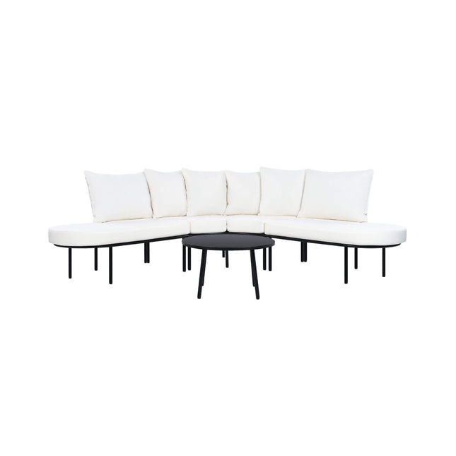 Alora Premium Half-Moon 6-Person Curved All-Weather Outdoor Furniture Sofa Patio Set With Coffee Table And Cushions (SAK76332) - Outdoor Furniture Sets | Patioza