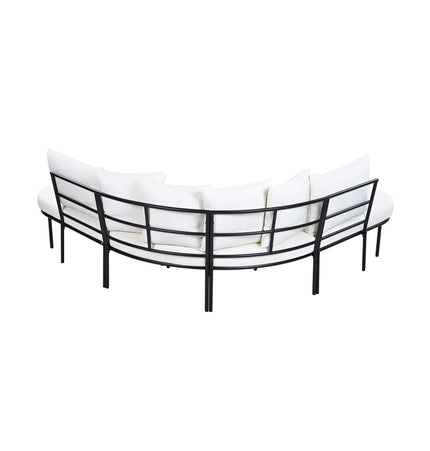 Alora Premium Half-Moon 6-Person Curved All-Weather Outdoor Furniture Sofa Patio Set With Coffee Table And Cushions (SAK76332) - Outdoor Furniture Sets | Patioza