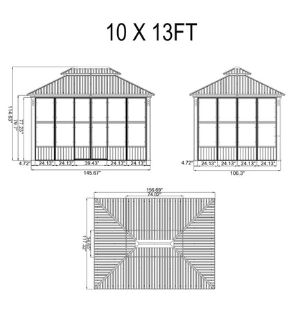Alora Prestige Premium Hardtop Double Top Outdoor Patio Solarium Sunroom (SAK43078) - Sunrooms | Patioza