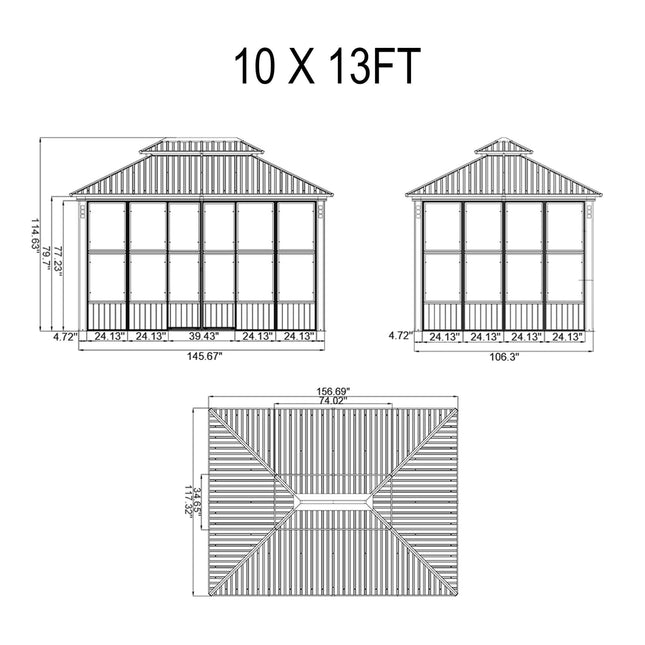 Alora Prestige Premium Hardtop Double Top Outdoor Patio Solarium Sunroom (SAK43078) - Sunrooms | Patioza