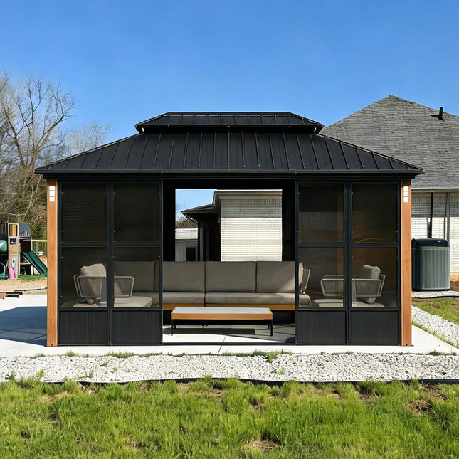 Alora Prestige Premium Hardtop Double Top Outdoor Patio Solarium Sunroom (SAK43078) - Sunrooms | Patioza