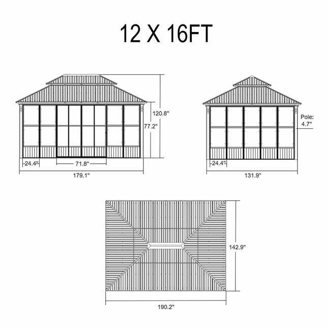 Alora Prestige Premium Hardtop Double Top Outdoor Patio Solarium Sunroom (SAK43078) - Sunrooms | Patioza