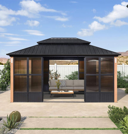Alora Prestige Premium Hardtop Double Top Outdoor Patio Solarium Sunroom (SAK43078) - Sunrooms | Patioza