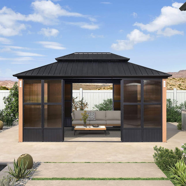 Alora Prestige Premium Hardtop Double Top Outdoor Patio Solarium Sunroom (SAK43078) - Sunrooms | Patioza