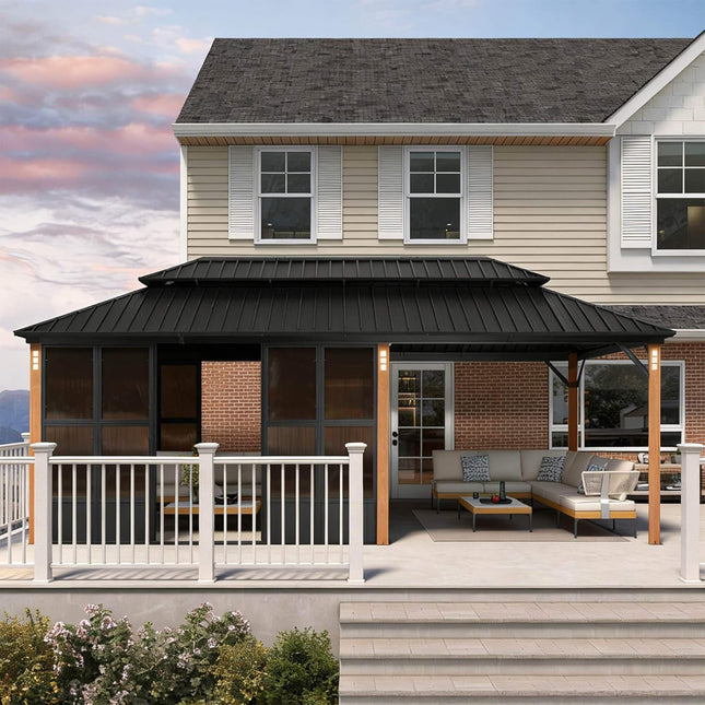 Alora Prestige Premium Hardtop Double Top Outdoor Patio Solarium Sunroom (SAK43078) - Sunrooms | Patioza