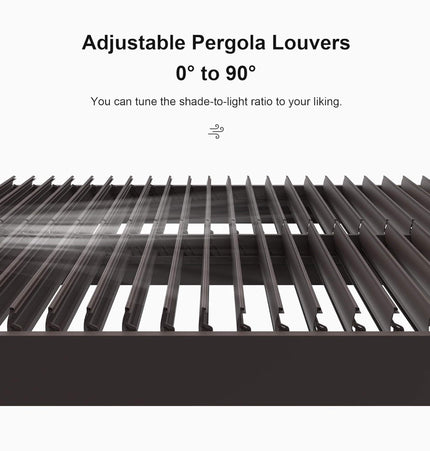Alora Premium Outdoor Aluminum Louvered Patio Pergola With LED Lights [PERGOLA ONLY] (SAK24896) - Pergolas | Patioza