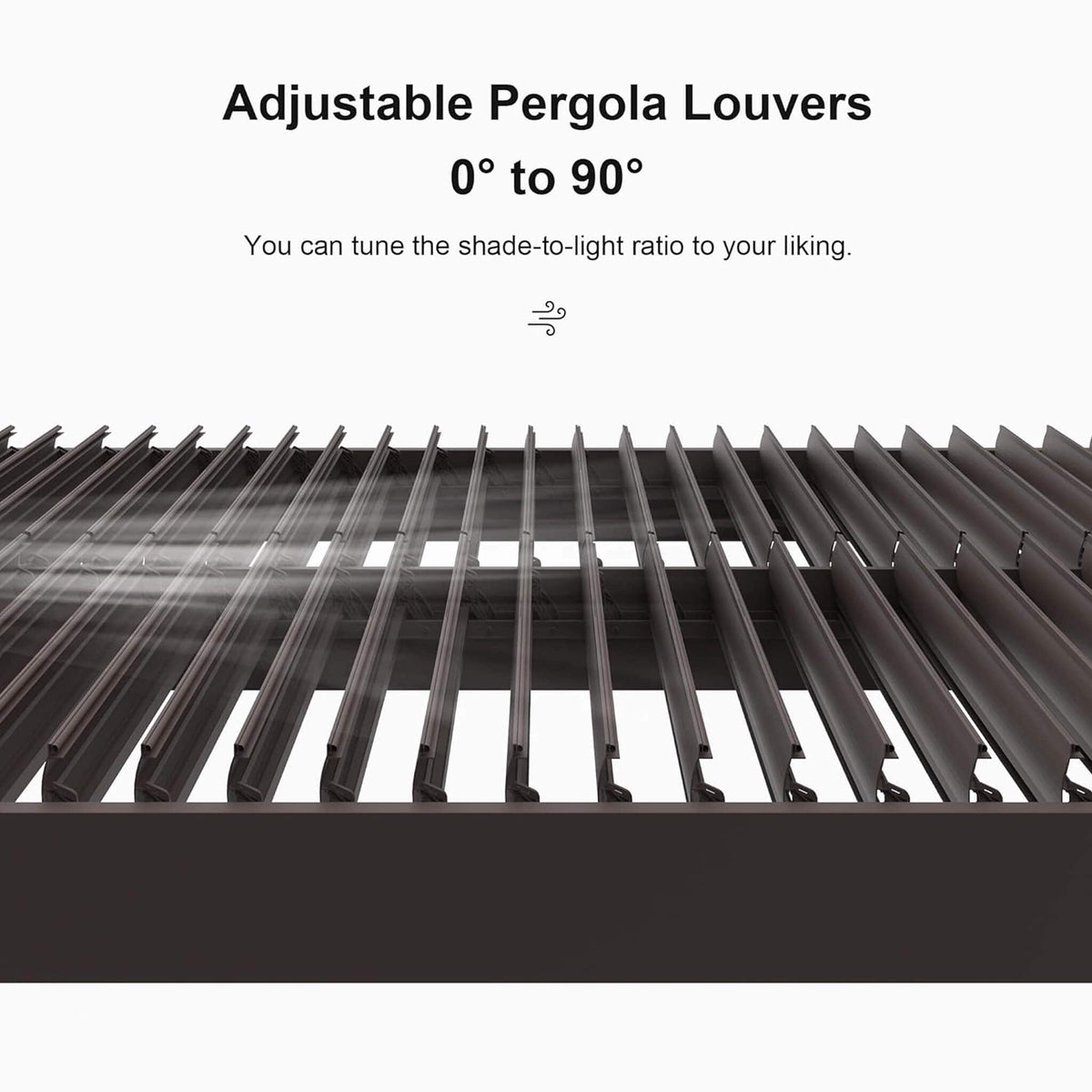 Alora Premium Outdoor Aluminum Louvered Patio Pergola With LED Lights [PERGOLA ONLY] (SAK24896) - Pergolas | Patioza