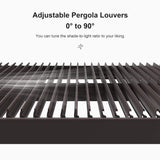 Alora Premium Outdoor Aluminum Louvered Patio Pergola With LED Lights [PERGOLA ONLY] (SAK24896) - Pergolas | Patioza