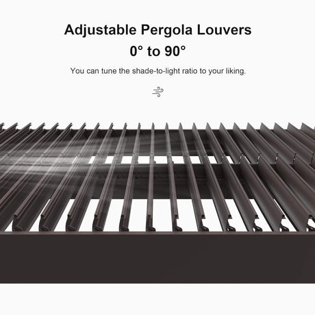 Alora Premium Outdoor Aluminum Louvered Patio Pergola With LED Lights [PERGOLA ONLY] (SAK24896) - Pergolas | Patioza